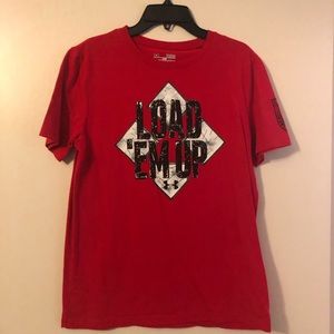 Red Under Armour tee. Youth large. Gently worn.